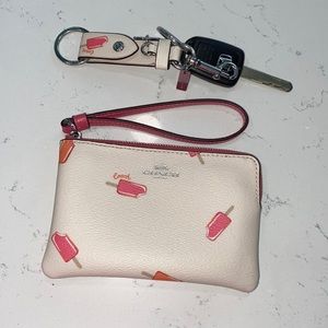 Coach popsicle small wristlet & matching key ring